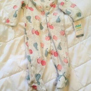 Carter's Child Of Mine Pink and Blue Fruit Print Footie